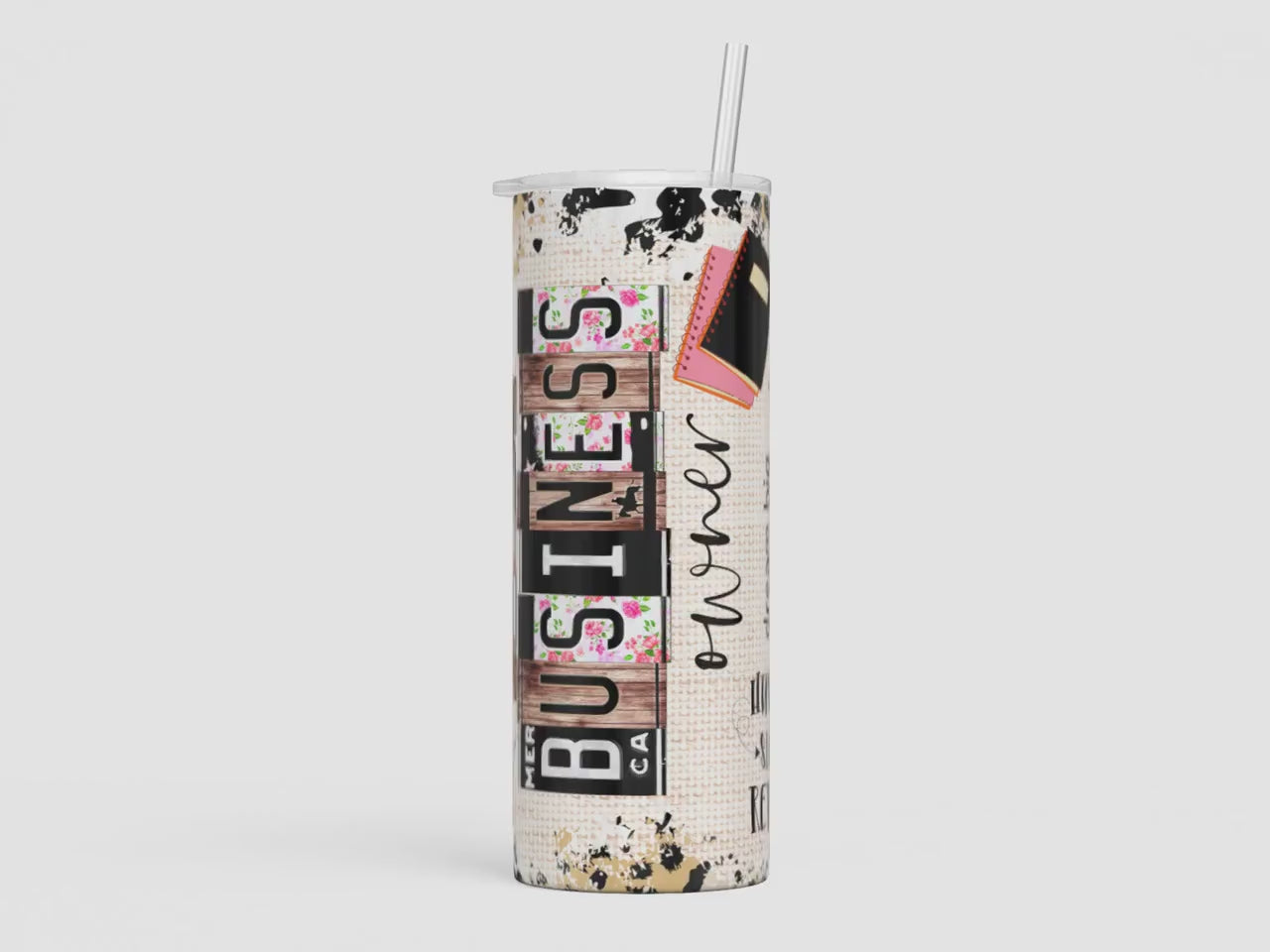 Small Business Owner Tumbler 20 oz or 30 oz Tumbler with Straw