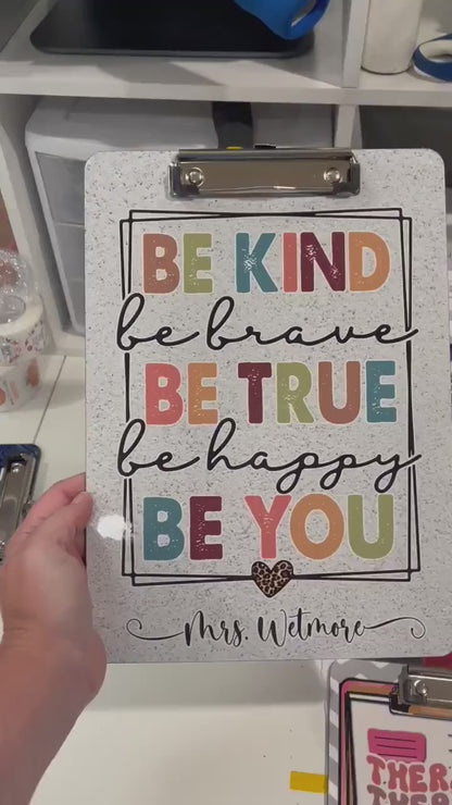 Positive Affirmations Clipboard with Personalization Front and Back Gift for Teachers - Double Sided 9x12.5 inch