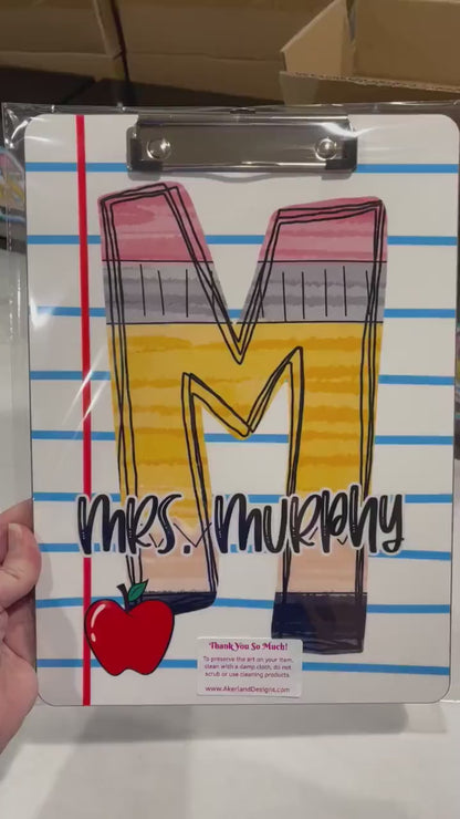 Personalized Teacher Clipboard with Personalization on both sides are the same, Teacher Appreciation Gift Back to school gift, 9x12.5 inches