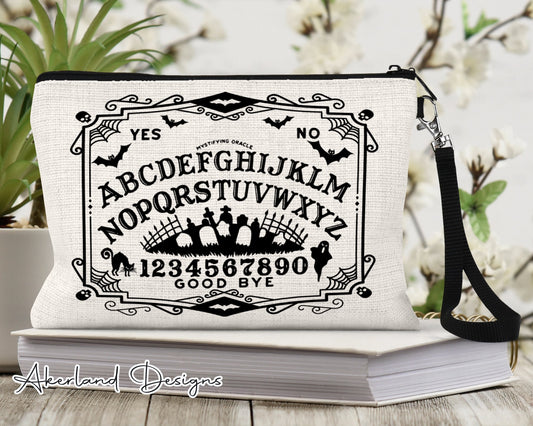 Spirit Board Make Up Bag | Make Up Pouch | Personalized with a name | Size: 9.45" x 5.90" Pencil Bag w/ Wristlet