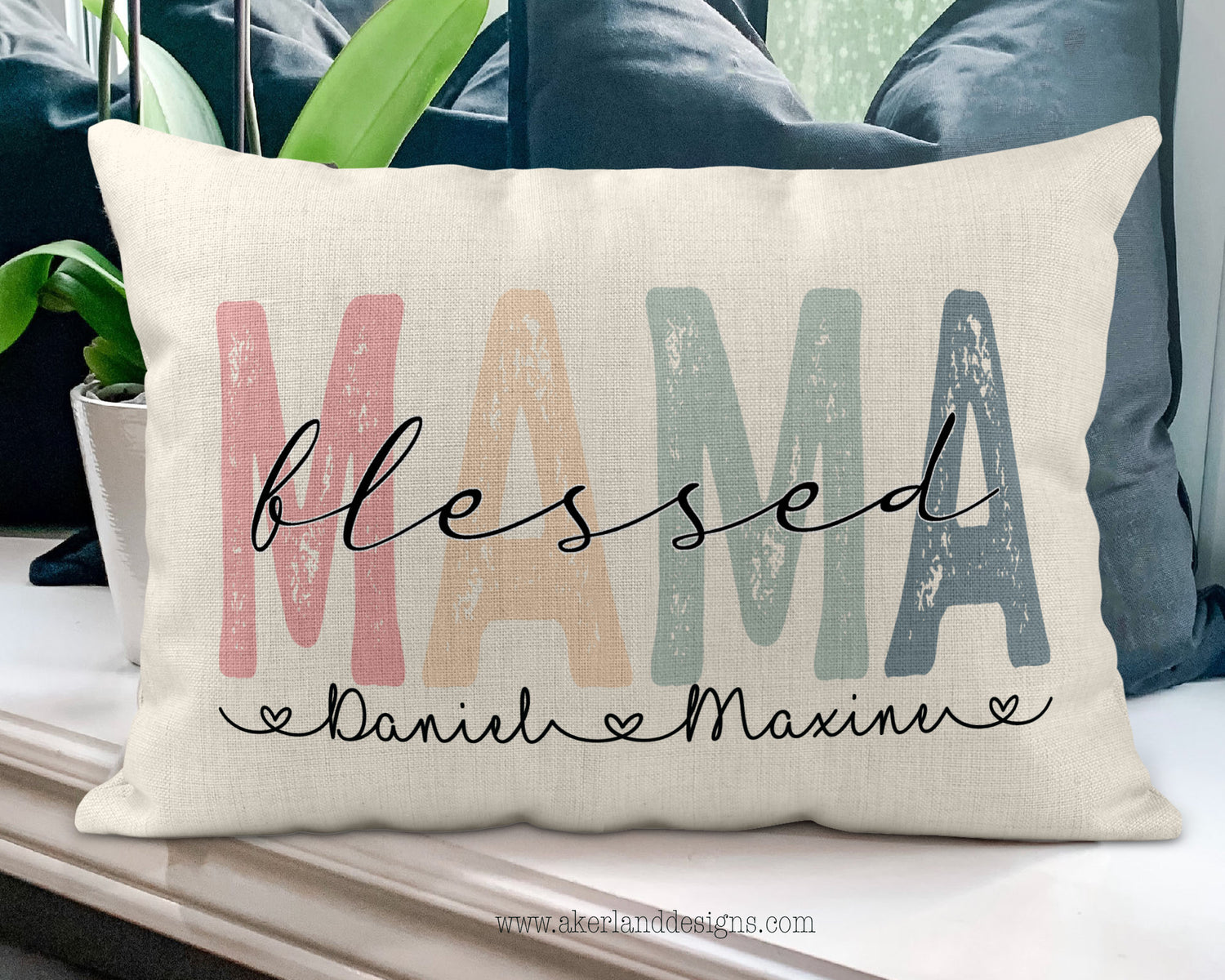 Personalized MAMA Pillow Case 12 x 18 Inch - Mothers Day Pillow