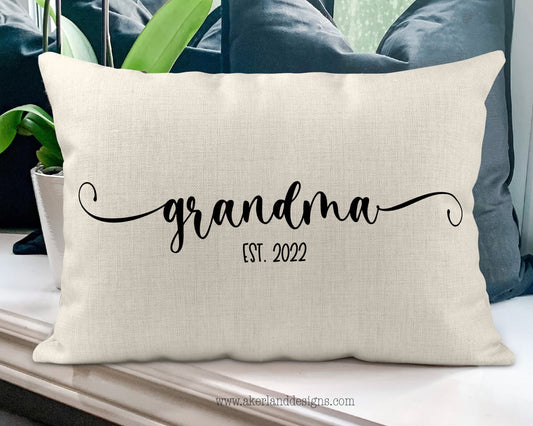 Grandma Pillow Case 12 x 18 Inch - Gift for Grandma - New Grandma Pillow - Pregnancy Announcement Gift