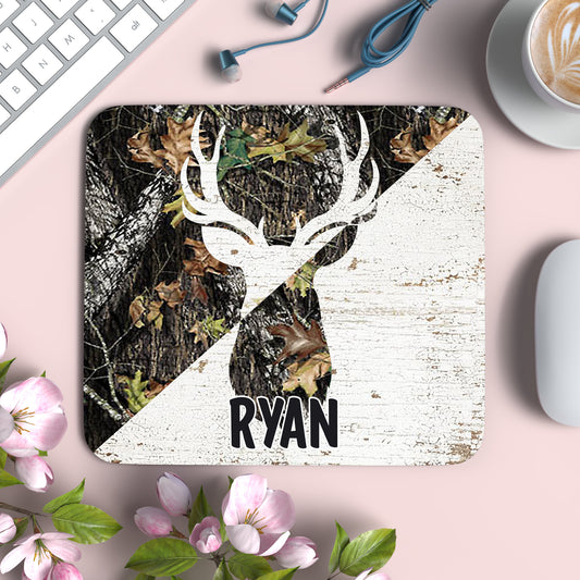 Buck Mouse Pad Personalized with a name A great Gift for Father's Day
